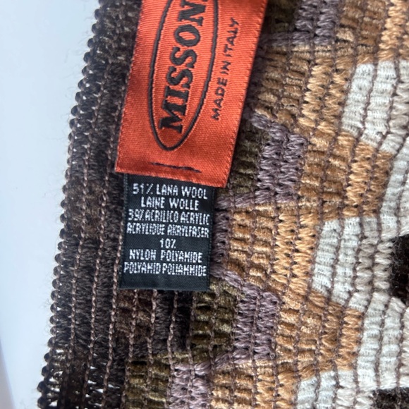 Missoni Zigzag Knit Scarf - Brown and Cream - Picture 4 of 5
